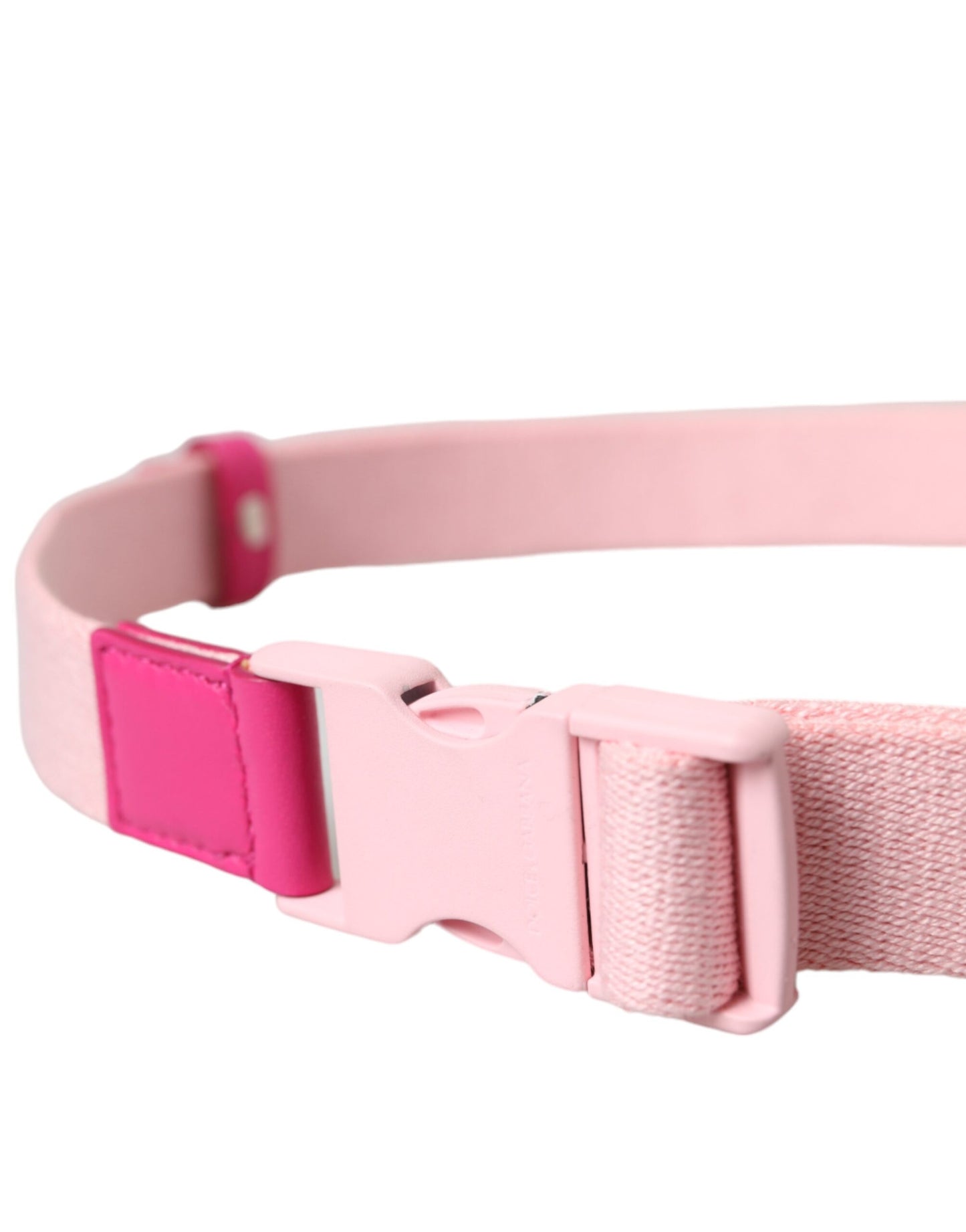 Dolce & Gabbana Pink Canvas Stretch Plastic Buckle Women Belt