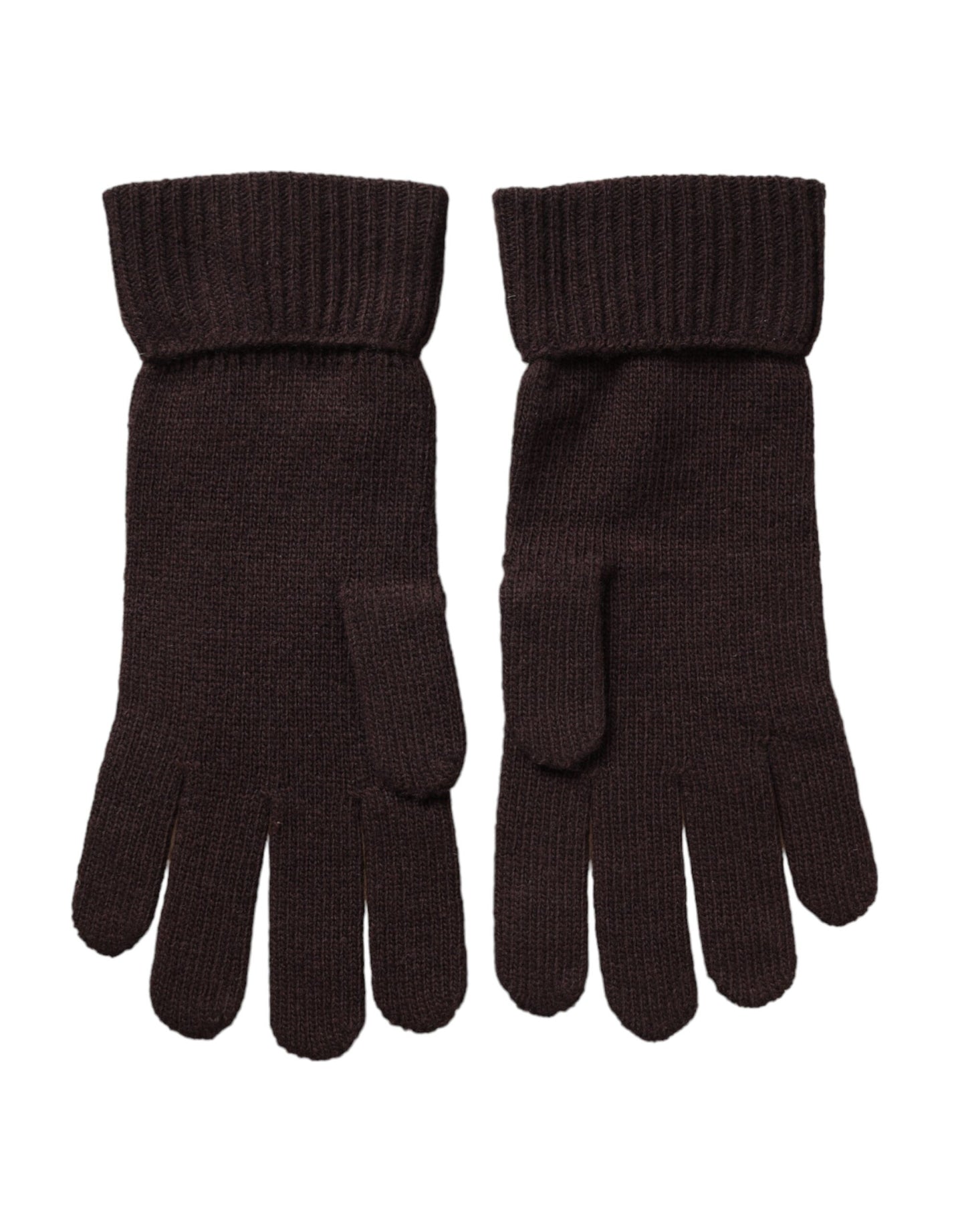 Dolce & Gabbana Brown Wool Knitted Wrist Length Gloves