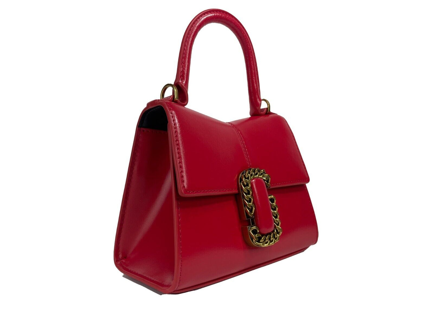 Marc Jacobs The St Marc Mini Top Handle Satchel Crossbody Bag Red