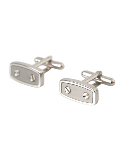 Dolce & Gabbana Silver Plated Metal Brass Pin Men Cufflinks