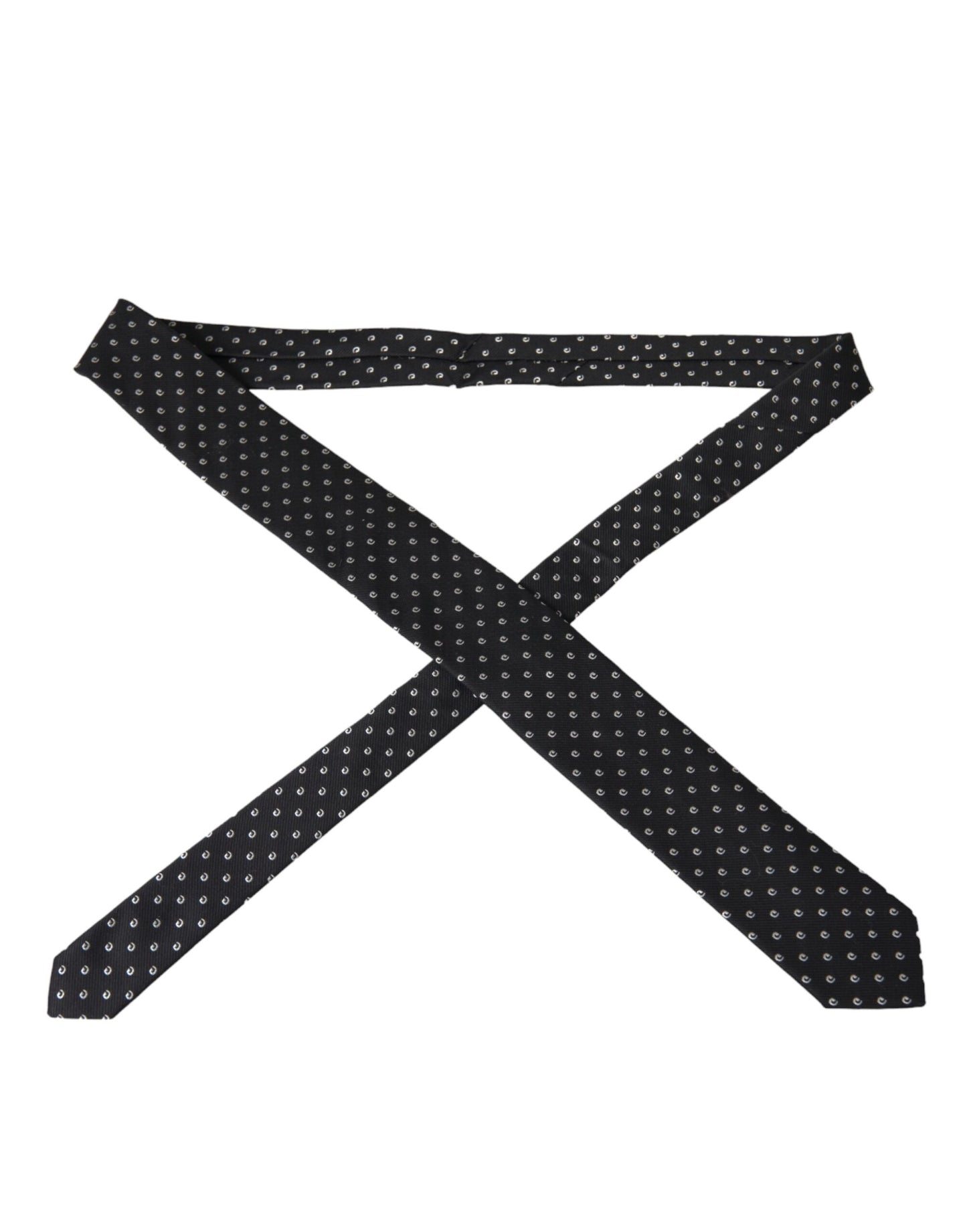 Dolce & Gabbana Black Logo Cotton Blend Adjustable Tie