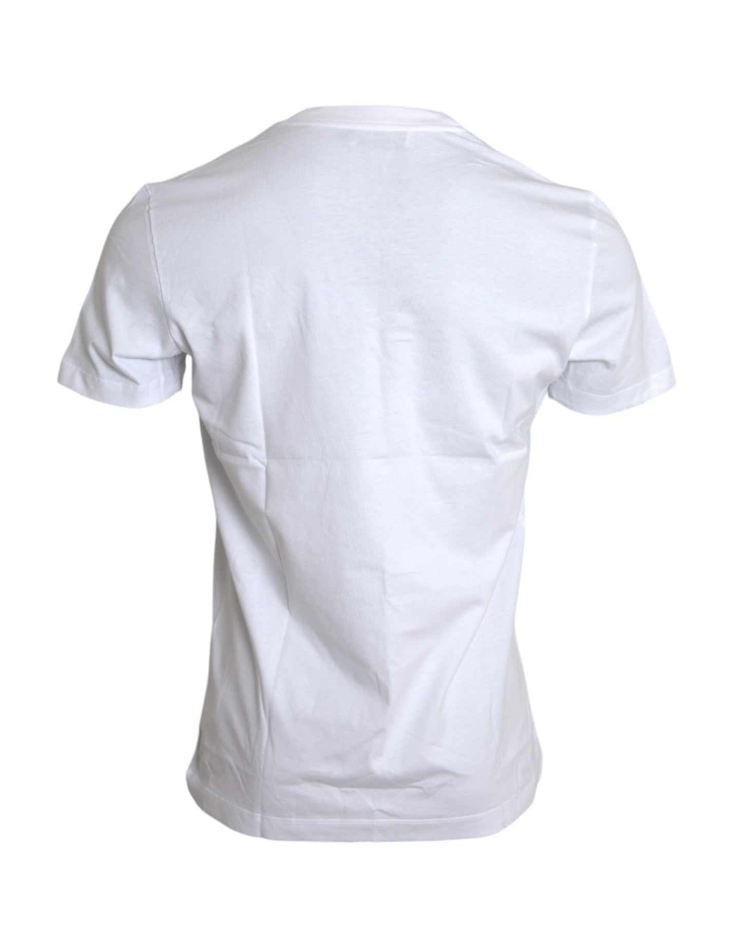 Dolce & Gabbana White Cotton DG Applique Men Casual T-shirt