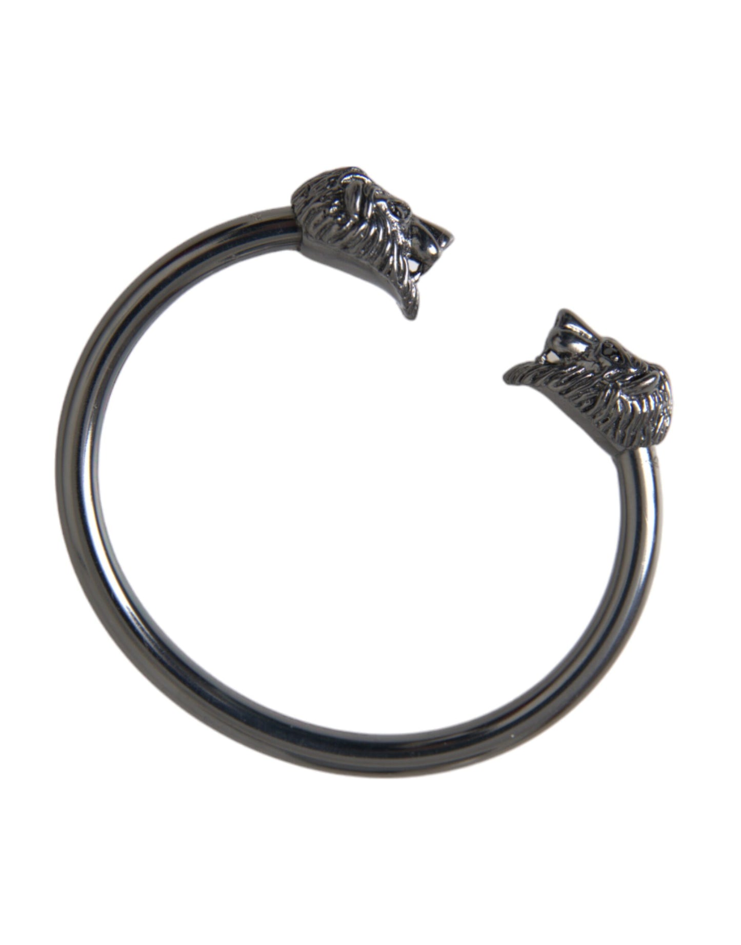 Nialaya Black Rhodium Lion Bangle Bracelet Women