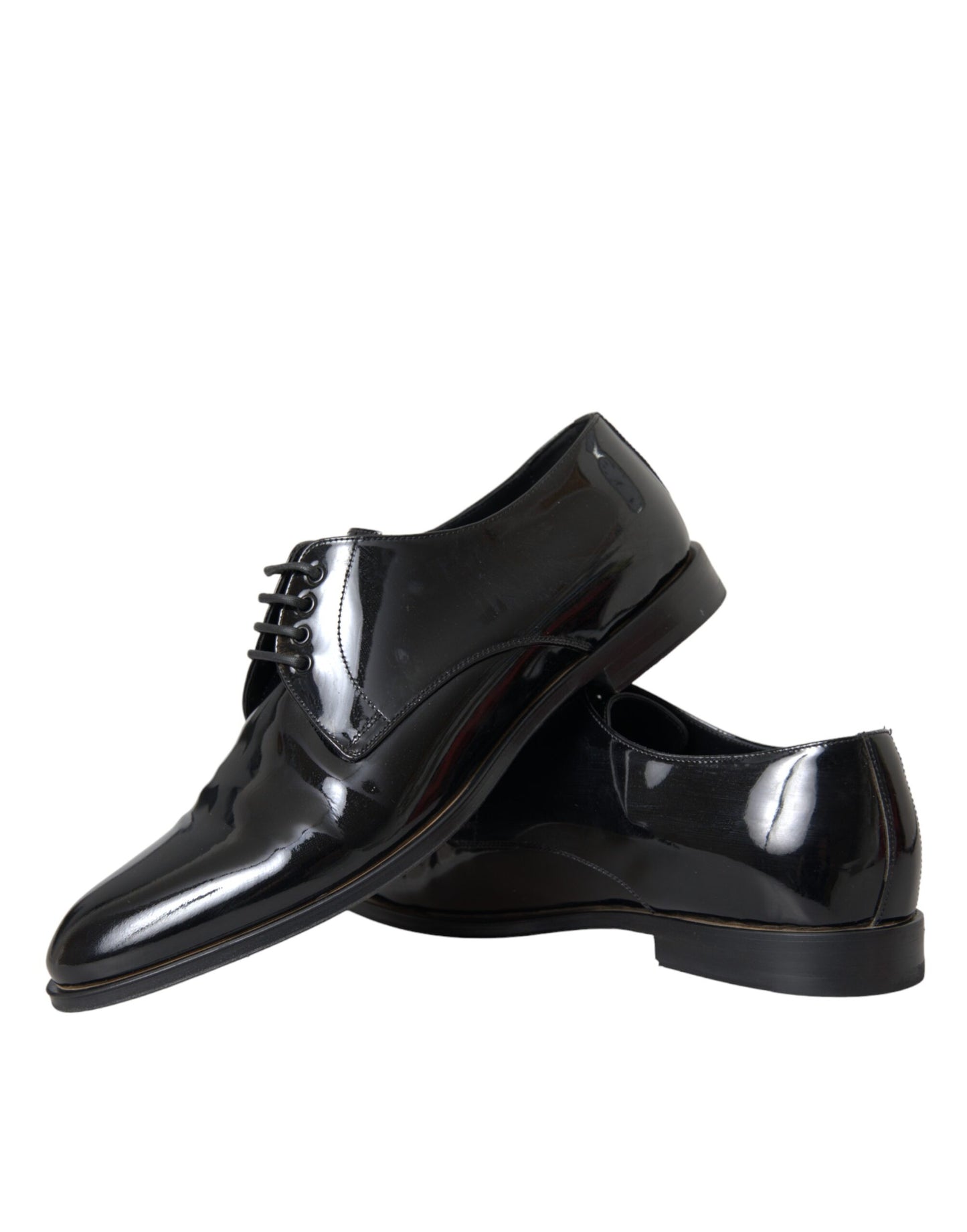 Dolce & Gabbana Black Patent Leather Derby Formal Dress Shoes