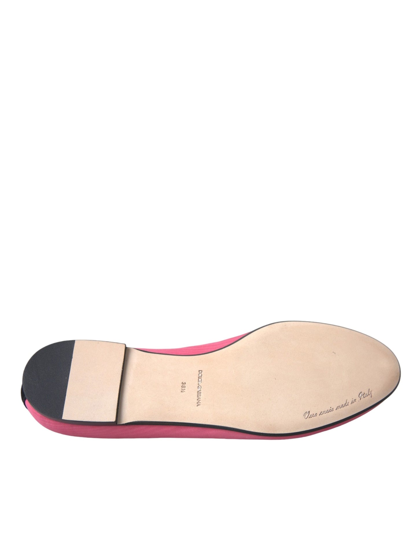 Dolce & Gabbana Pink Velvet Slip On Loafers Flats Shoes