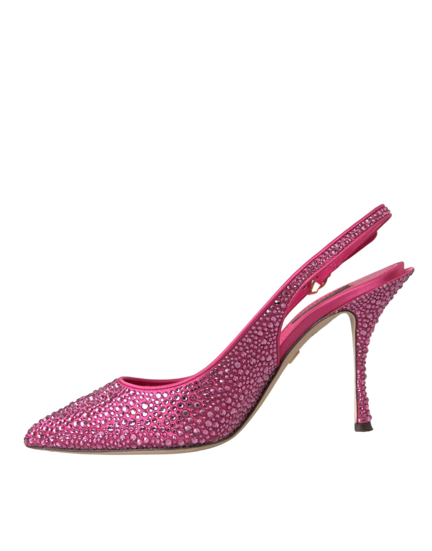 Dolce & Gabbana Pink Strass Crystal Heels Slingbacks Shoes