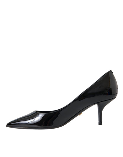 Dolce & Gabbana Black Patent Leather Heels Pumps Shoes