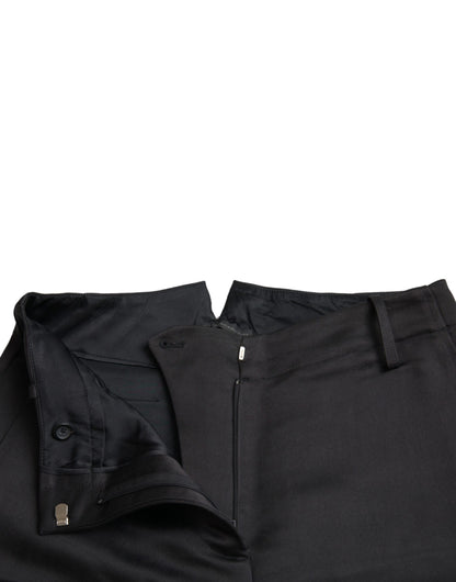 Ermanno Scervino Black High Waist Capri Cropped Pants