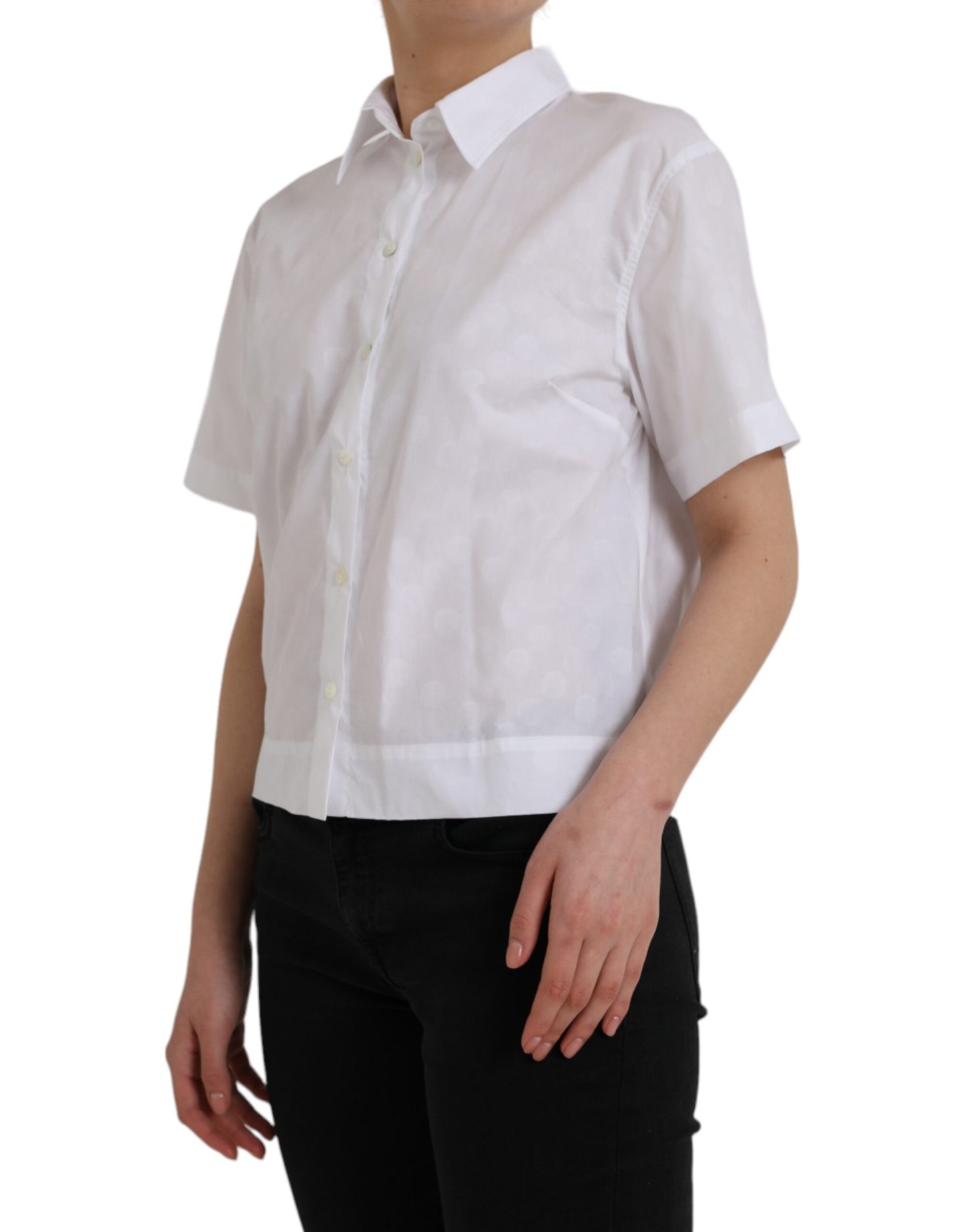 Dolce & Gabbana White Collared Short Sleeve Polo Shirt Top