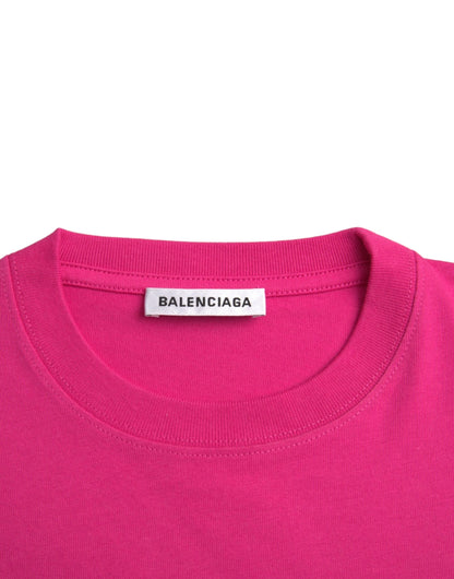 Balenciaga Pink Cotton Crew Neck Short Sleeves Tee T-shirt