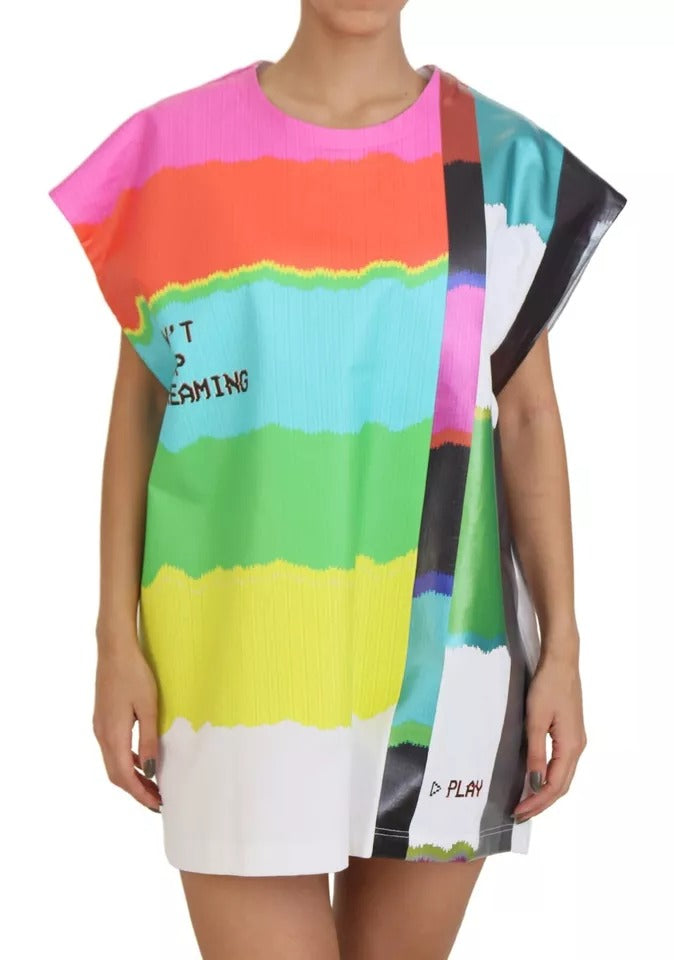 Dolce & Gabbana Multicolor TV Glitch Print Blouse Casual Top