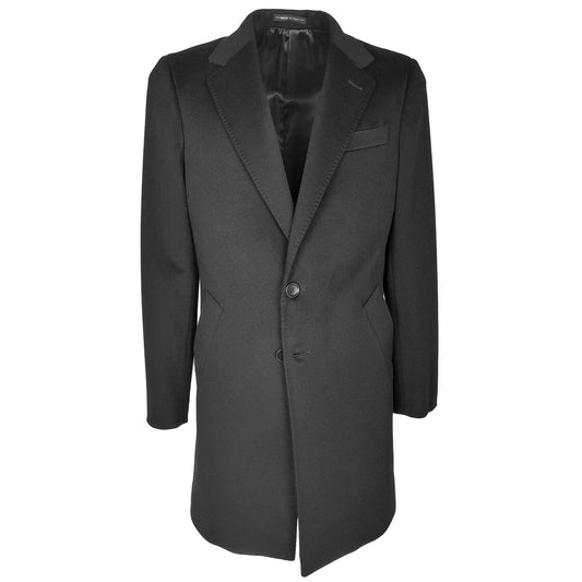 Made in Italy Black Wool Vergine Jacket