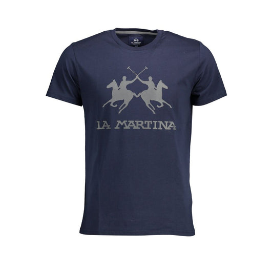 La Martina Blue Cotton Men T-Shirt