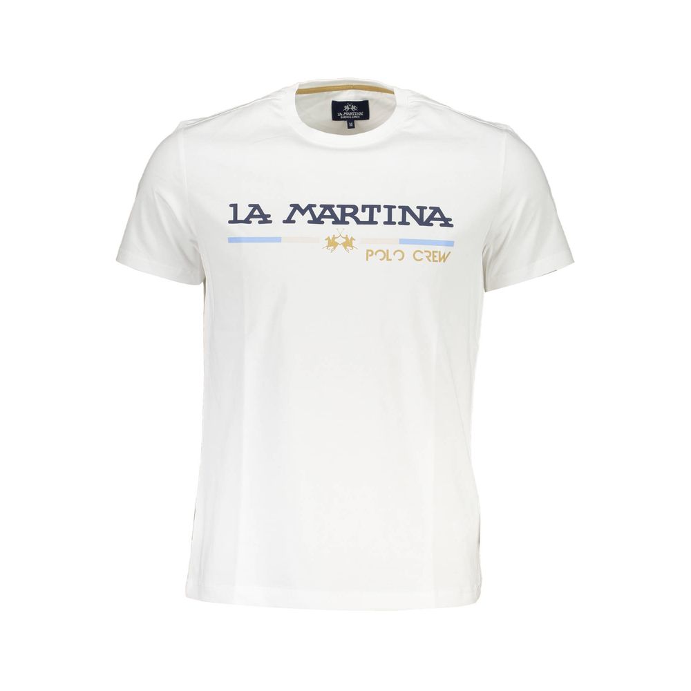 La Martina White Cotton Men T-Shirt