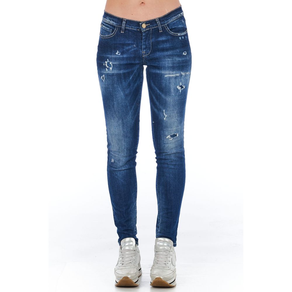 Frankie Morello Blue Cotton Women Jean