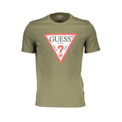 Guess Jeans Green Cotton Men TShirt