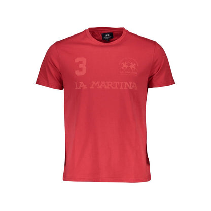 La Martina Red Cotton Men T-Shirt