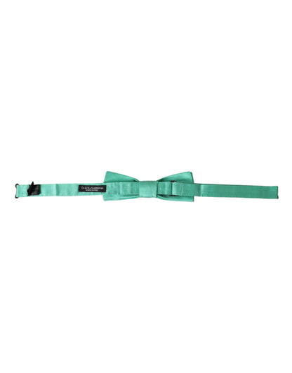 Dolce & Gabbana Mint Green Silk Adjustable Neck Men Bow Tie