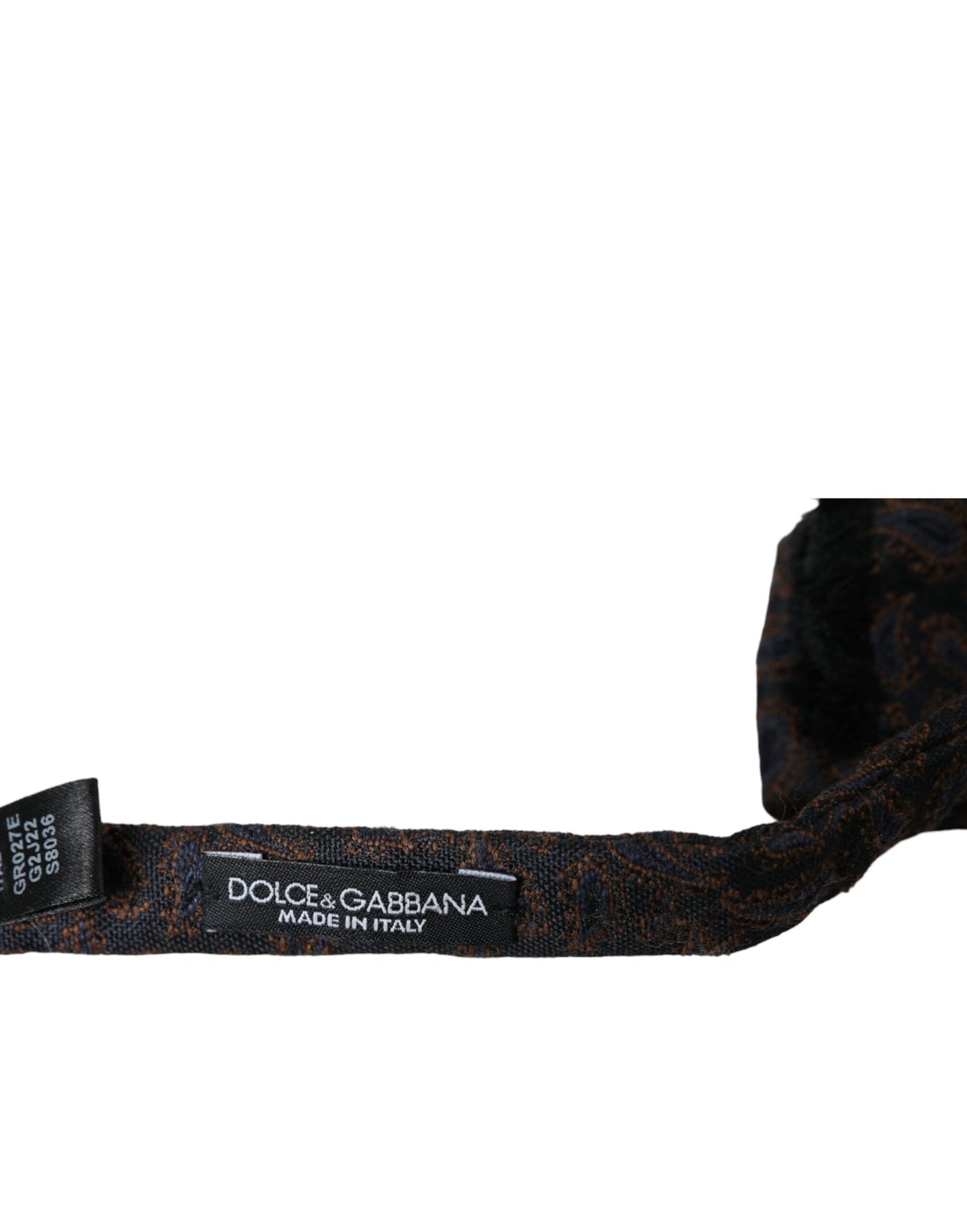 Dolce & Gabbana Brown Fantasy Silk Wool Adjustable Neck Men Bow Tie