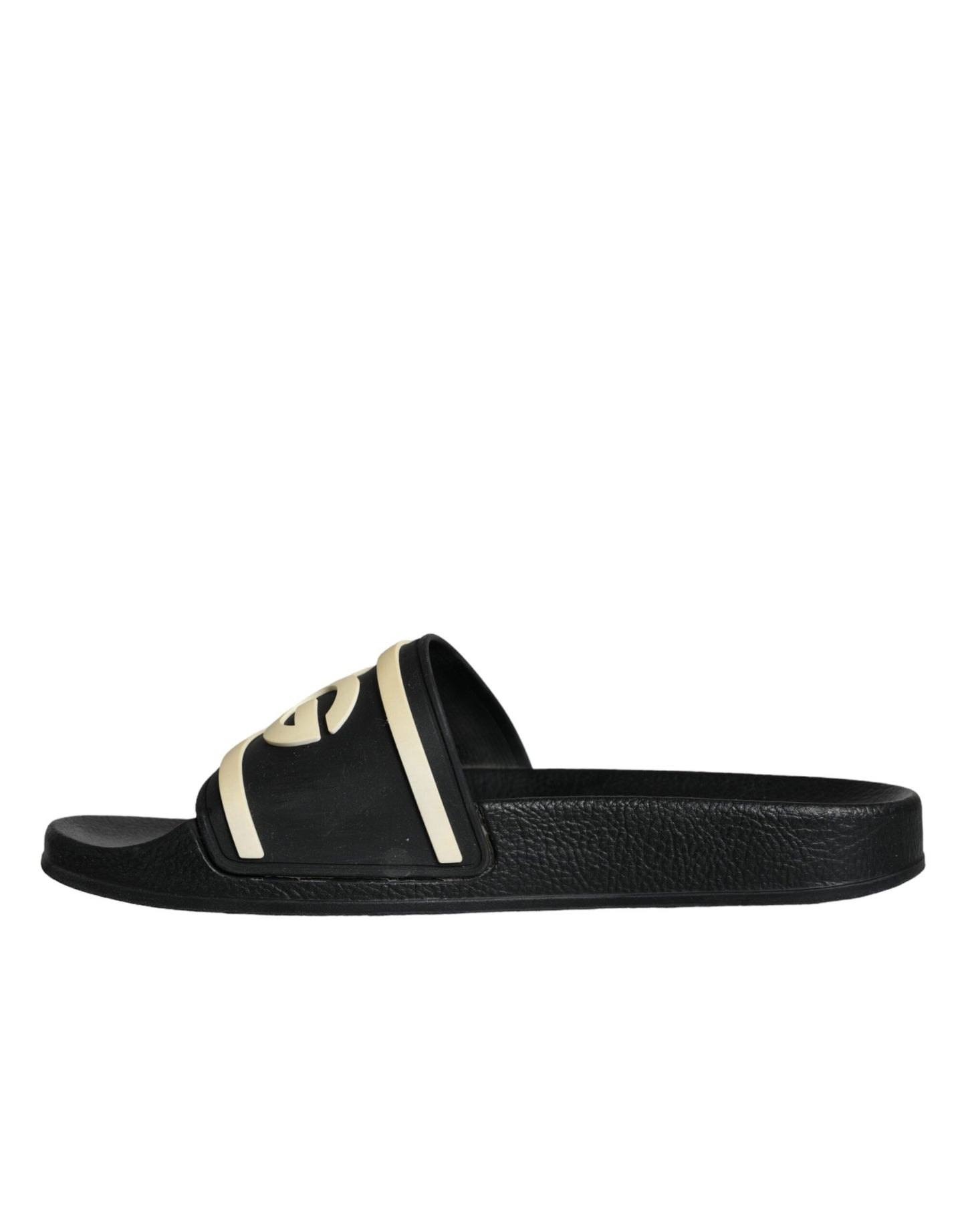 Dolce & Gabbana Black Rubber Sandals Slides Beachwear Shoes