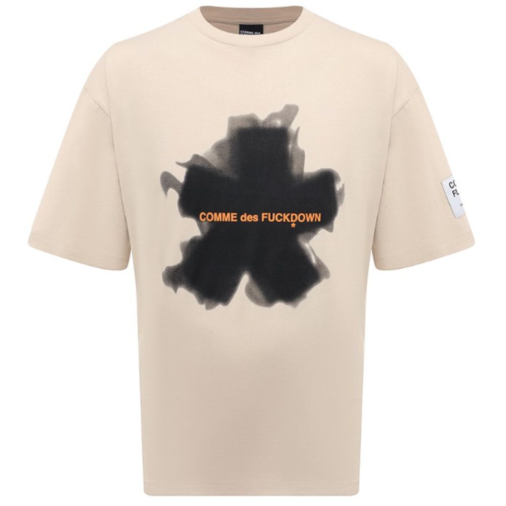 Comme Des Fuckdown Beige Cotton T-Shirt