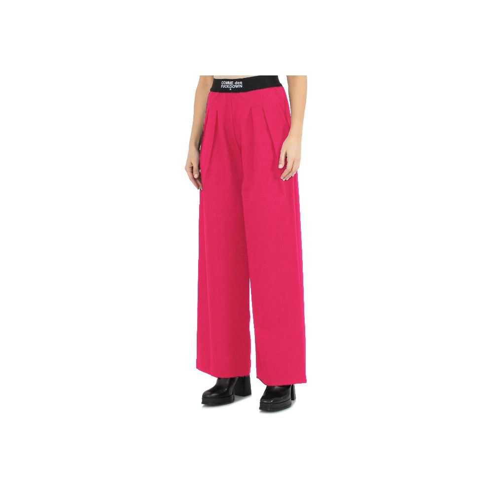 Comme Des Fuckdown Fuchsia Polyester Jeans & Pant