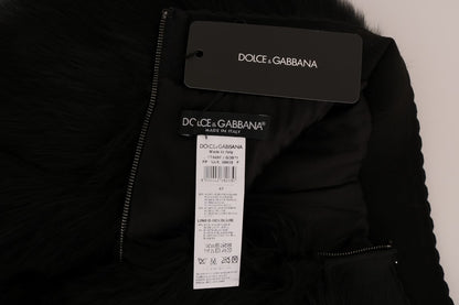 Dolce & Gabbana Black Lamb Fox Fur 미니 핫 팬츠