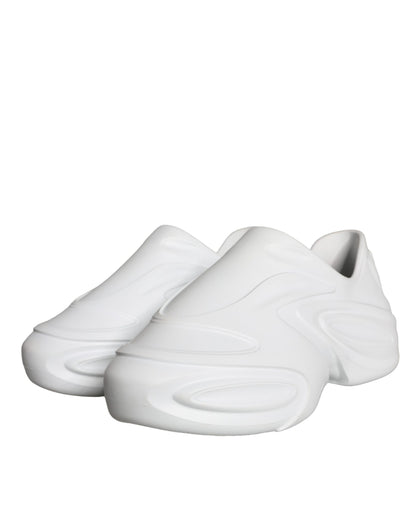 Dolce & Gabbana White Foiled Rubber Toy Low Top Sneakers Shoes