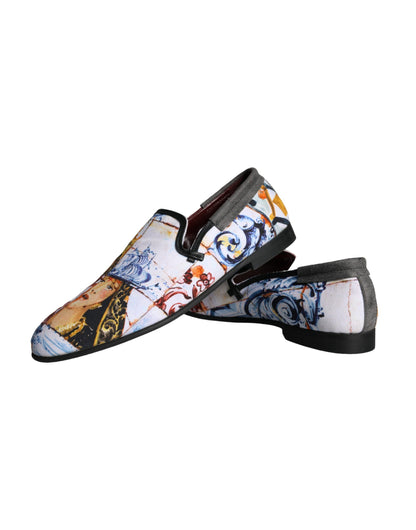 Dolce & Gabbana Multicolor Madonna Majolica Amalfi Men Loafers Shoes