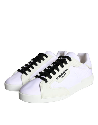 Dolce & Gabbana White Portofino Logo Low Top Trainers Sneakers Shoes