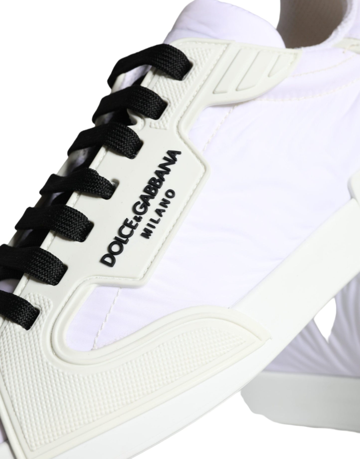 Dolce & Gabbana White Portofino Logo Low Top Trainers Sneakers Shoes