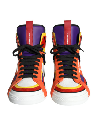 Dolce & Gabbana Multicolor Leather High Top Sneakers Shoes