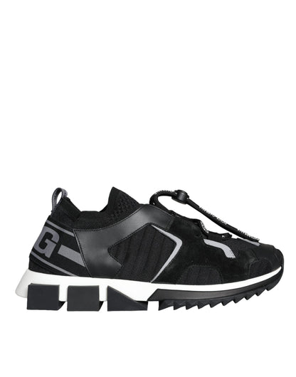 Dolce & Gabbana Black White Logo Sorrento Mens Sneakers Shoes