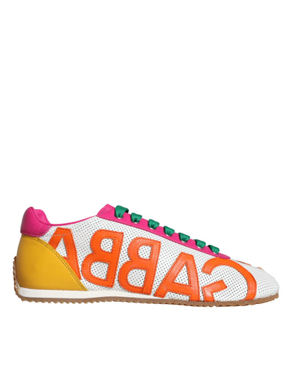 Dolce & Gabbana Multicolor Leather Logo Casual Sneakers Shoes