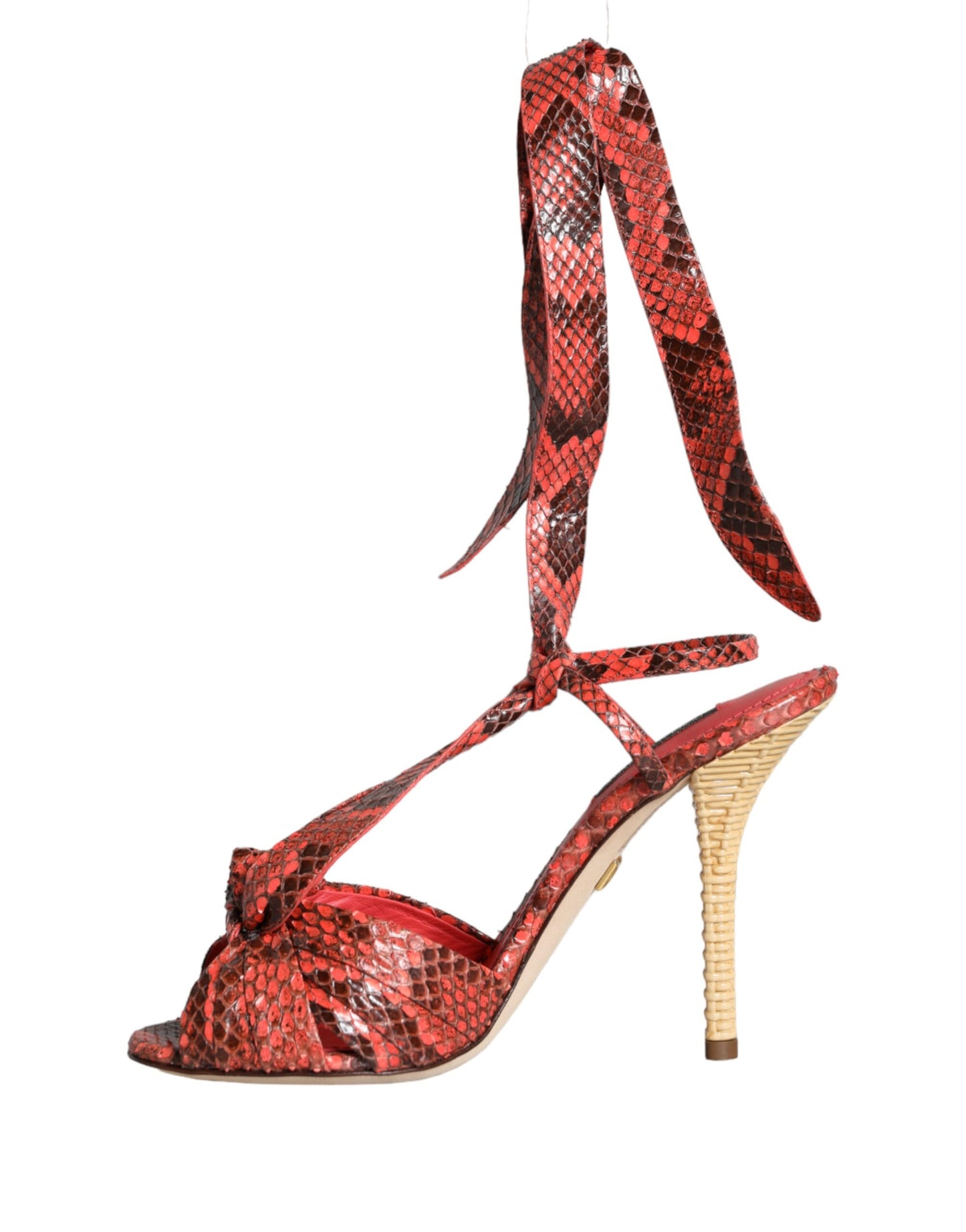 Dolce & Gabbana Coral Exotic Leather Heels Sandals Shoes