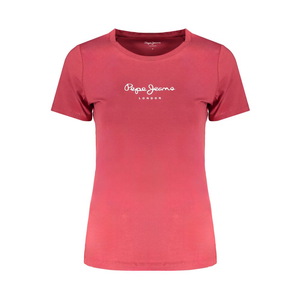 Pepe Jeans Red Cotton Tops & T-Shirt