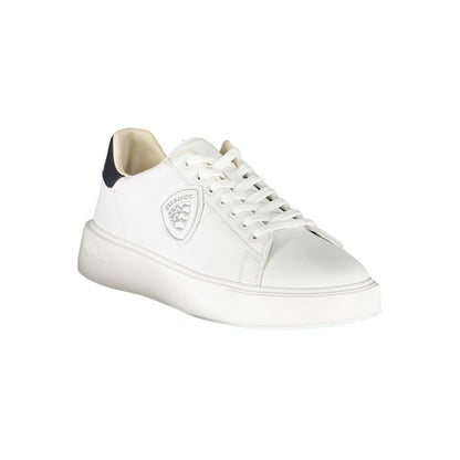 Blauer White Polyester Sneaker