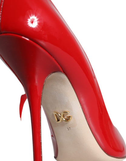 Dolce & Gabbana Red Patent Leather High Heels Pumps Shoes