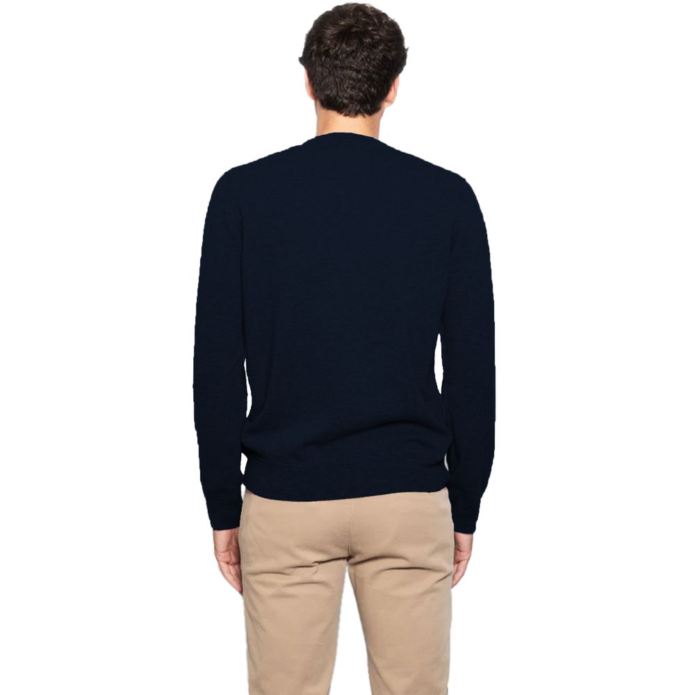 Alpha Studio Blue Wool Men's Crewneck Sweater