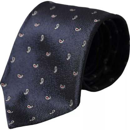 Dolce & Gabbana Dark Blue Fantasy 100% Silk Adjustable Men Tie