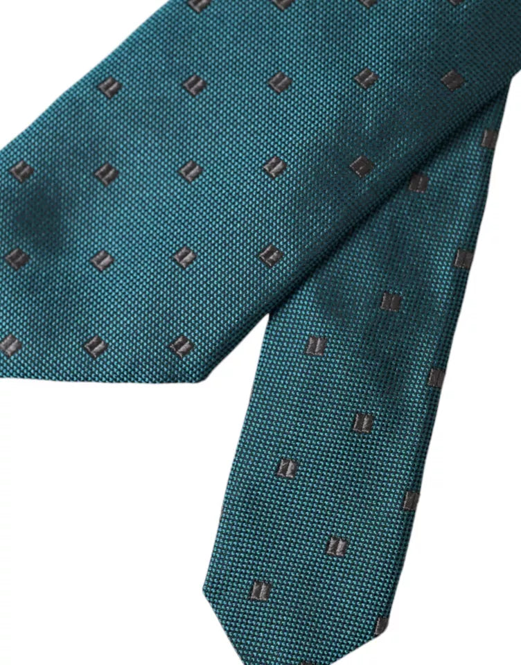 Dolce & Gabbana Green Patterned Silk Adjustable Men Tie