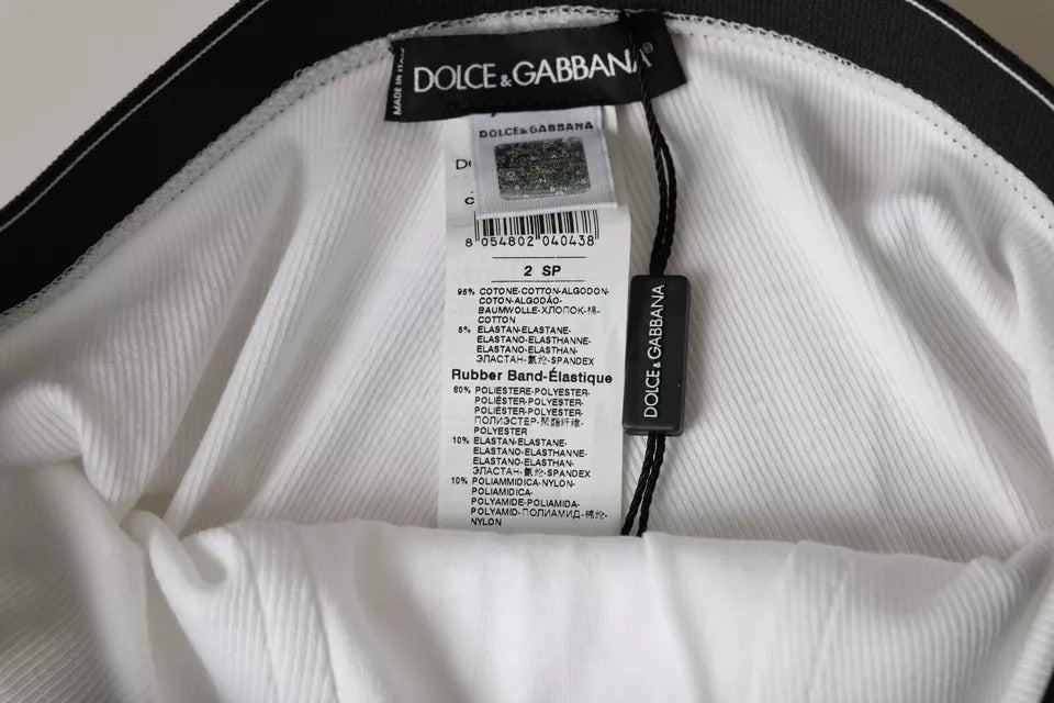 Dolce & Gabbana White Cotton Stretch Branded Logo Underwear