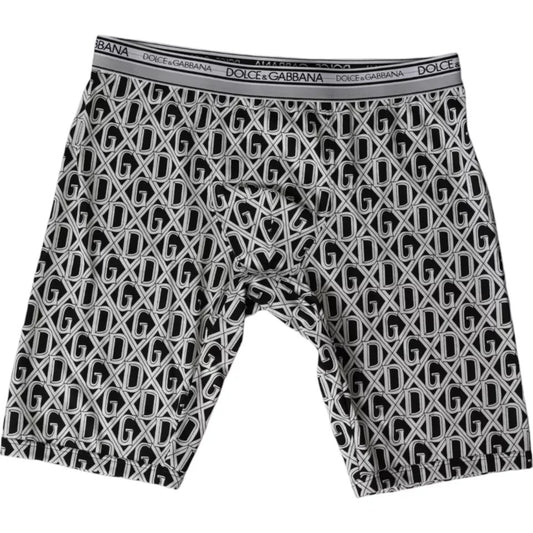 Dolce & Gabbana Black White DG Logo Cotton Stretch Cycling Underwear Men