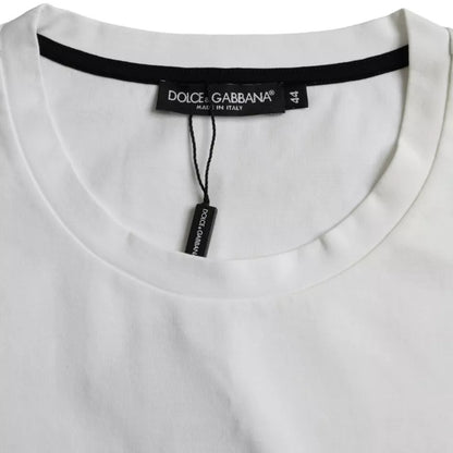 Dolce & Gabbana White Red Lips Print Cotton Men T-shirt