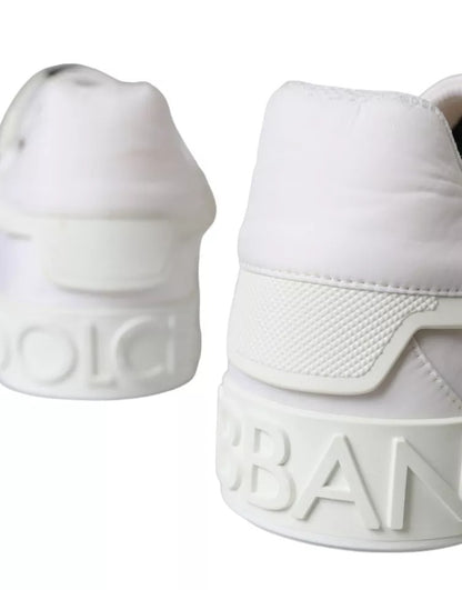 Dolce & Gabbana White Portofino Logo Low Top Trainers Sneakers Shoes