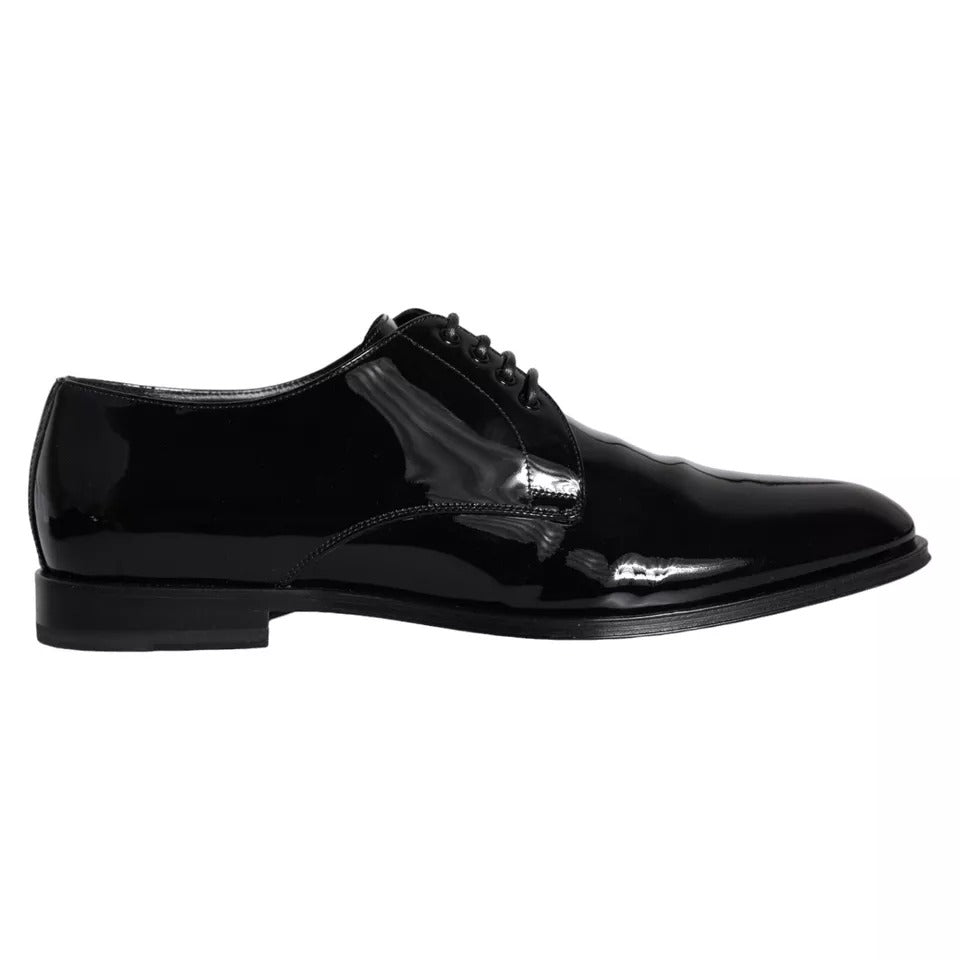 Dolce & Gabbana Black Calfskin Leather Derby Men Dress Shoes