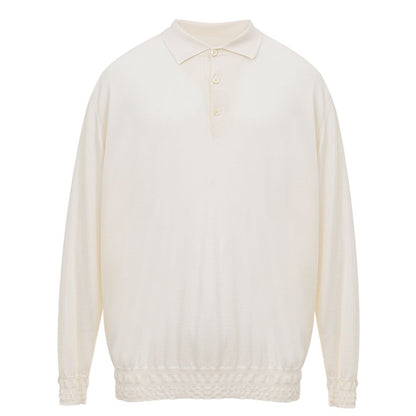 Brioni White Cashemere Polo Shirt