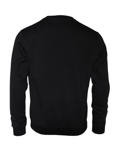 Versace Black Medusa Fleece Cotton Crew Neck Sweatshirt Sweater