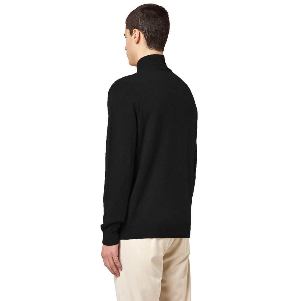 Alpha Studio Black Wool Sweater