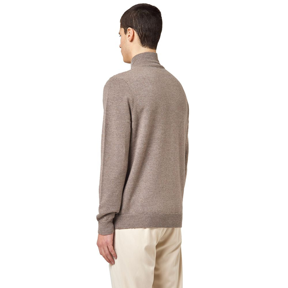 Alpha Studio Brown Wool Sweater